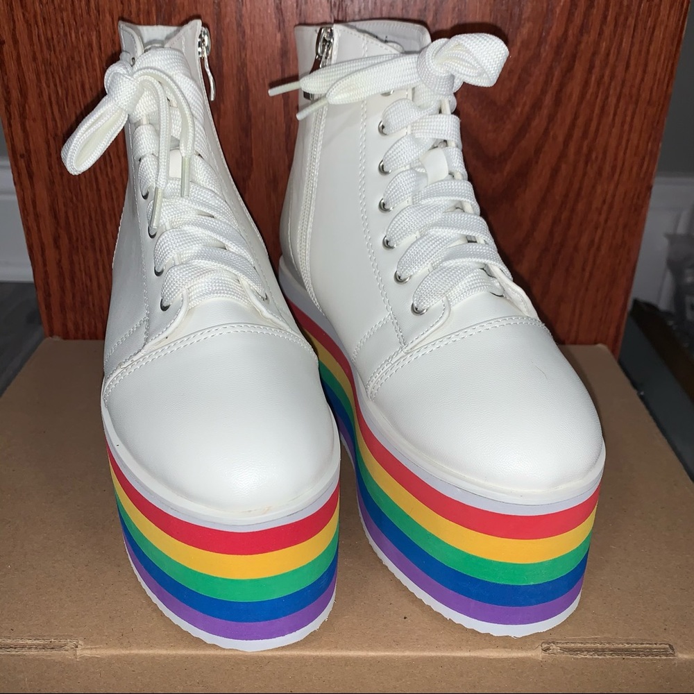 Rainbow platform shoes